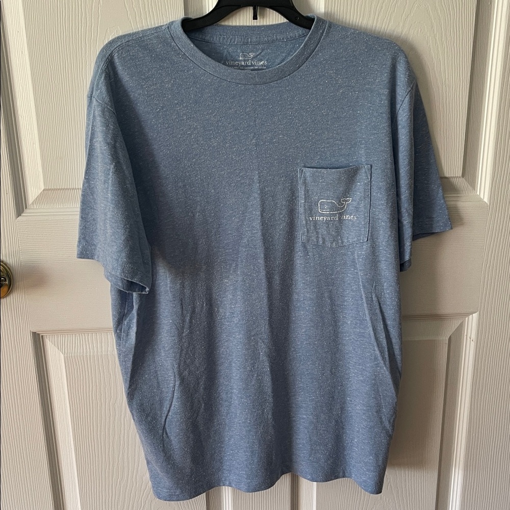 Vineyard Vines Heathered Blue Pocket Tee